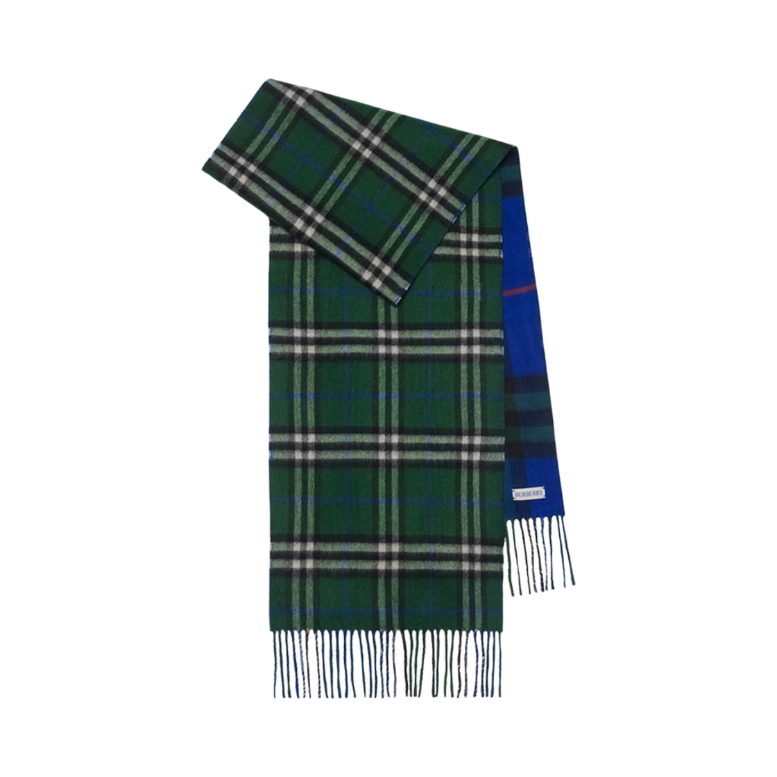 버버리 리버시블 콘트라스트 체크 캐시미어 머플러 나이트 아이비(Burberry Reversible Contrast Check Cashmere Muffler Knight Ivy) - 1
