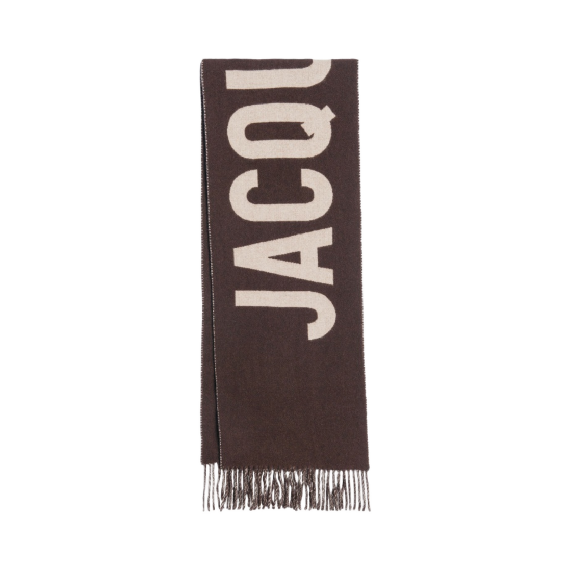226AC435-5007-080 Jacquemus L'echarpe Jacquemus Fringe Logo Scarf Multi Brown - 대표 이미지 #1