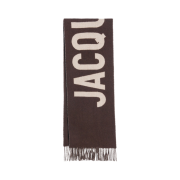 Jacquemus L'echarpe Jacquemus Fringe Logo Muffler Multi Brown