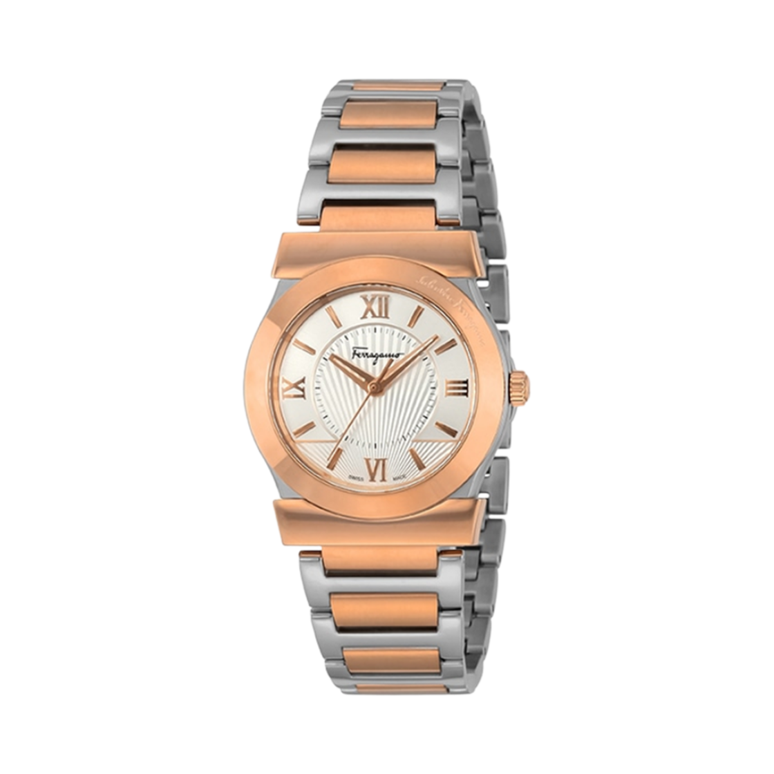 (W) 페라가모 베가 쿼츠 31mm 스테인리스 스틸 골드 실버((W) Ferragamo Vega Quartz 31mm Stainless Steel Gold Silver)