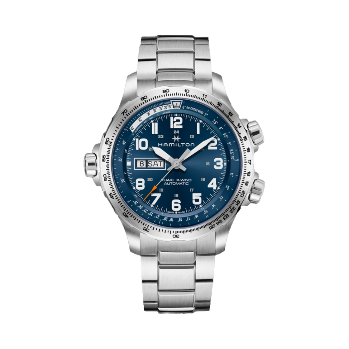 해밀턴 카키 에비에이션 엑스윈드 데이 데이트 45mm 스테인리스 스틸 블루(Hamilton Khaki Aviation X-Wind Day Date Auto 45mm Stainless Steel Blue) - 1