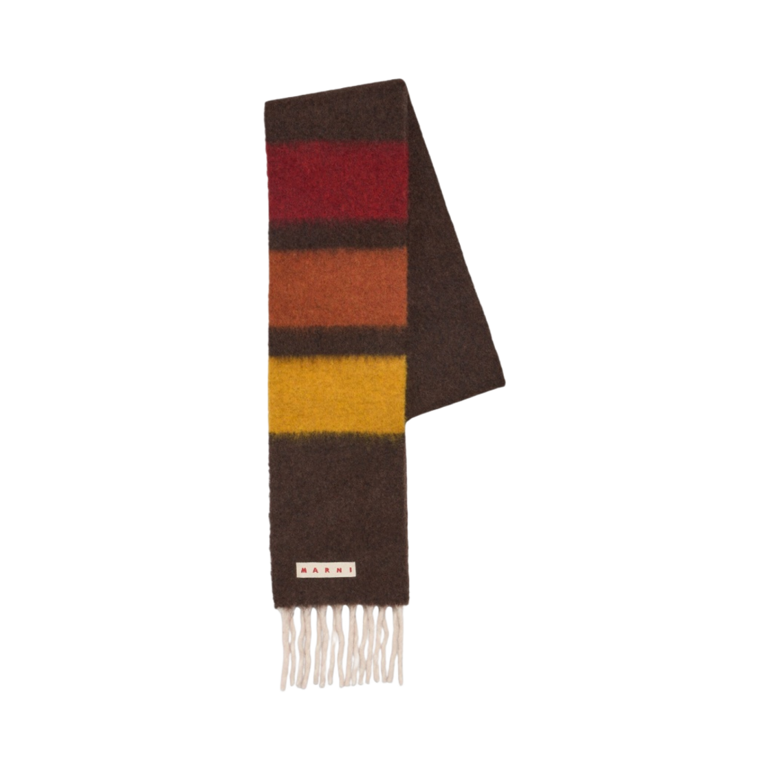 UAW009-STM75 Marni Striped Alpaca Scarf Cacao
