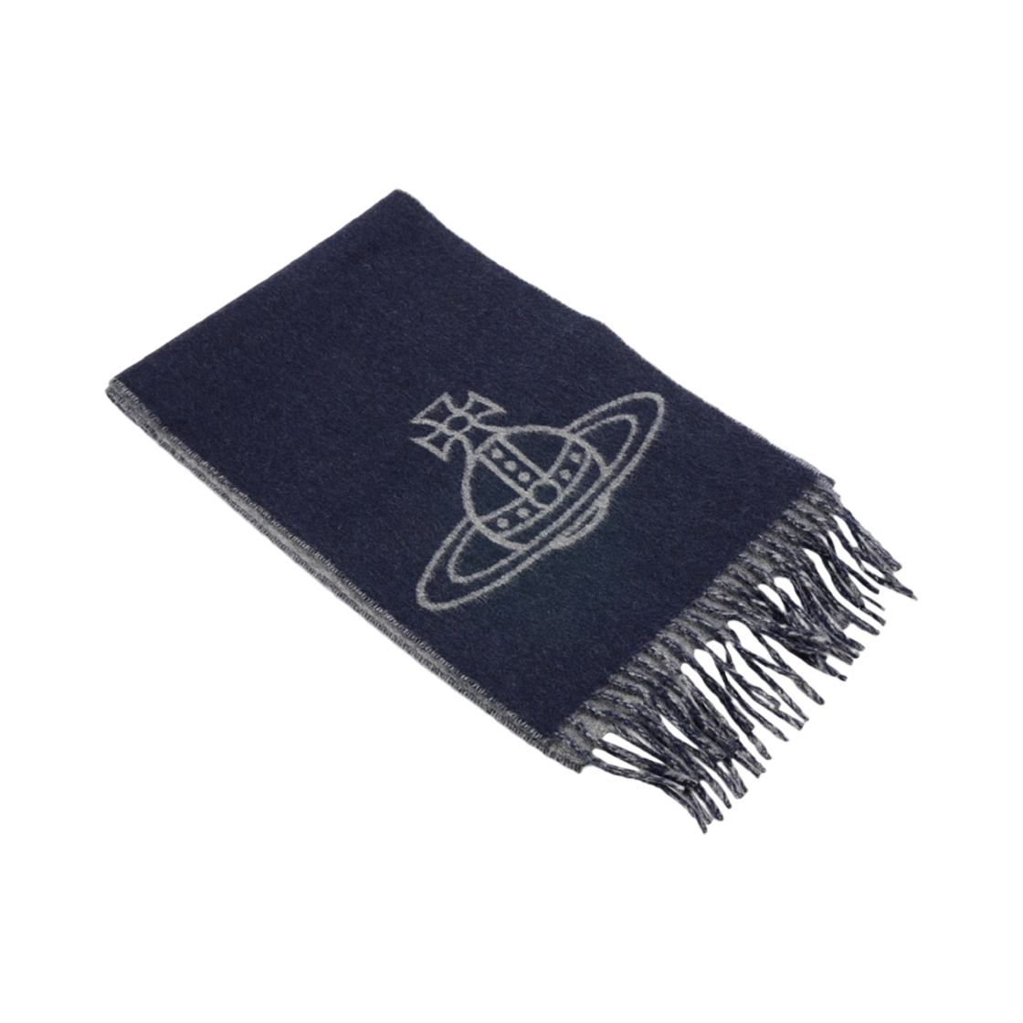 81030006-W0023-K411/K410 Vivienne Westwood Two Side Single Orb Muffler Navy Blue