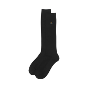 (W) Vivienne Westwood ORB School Ribbed High Socks Black