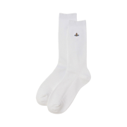 (W) Vivienne Westwood ORB School Ribbed Crew Socks White