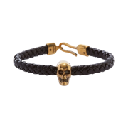 Alexander McQueen Skull Leather Bracelet Black