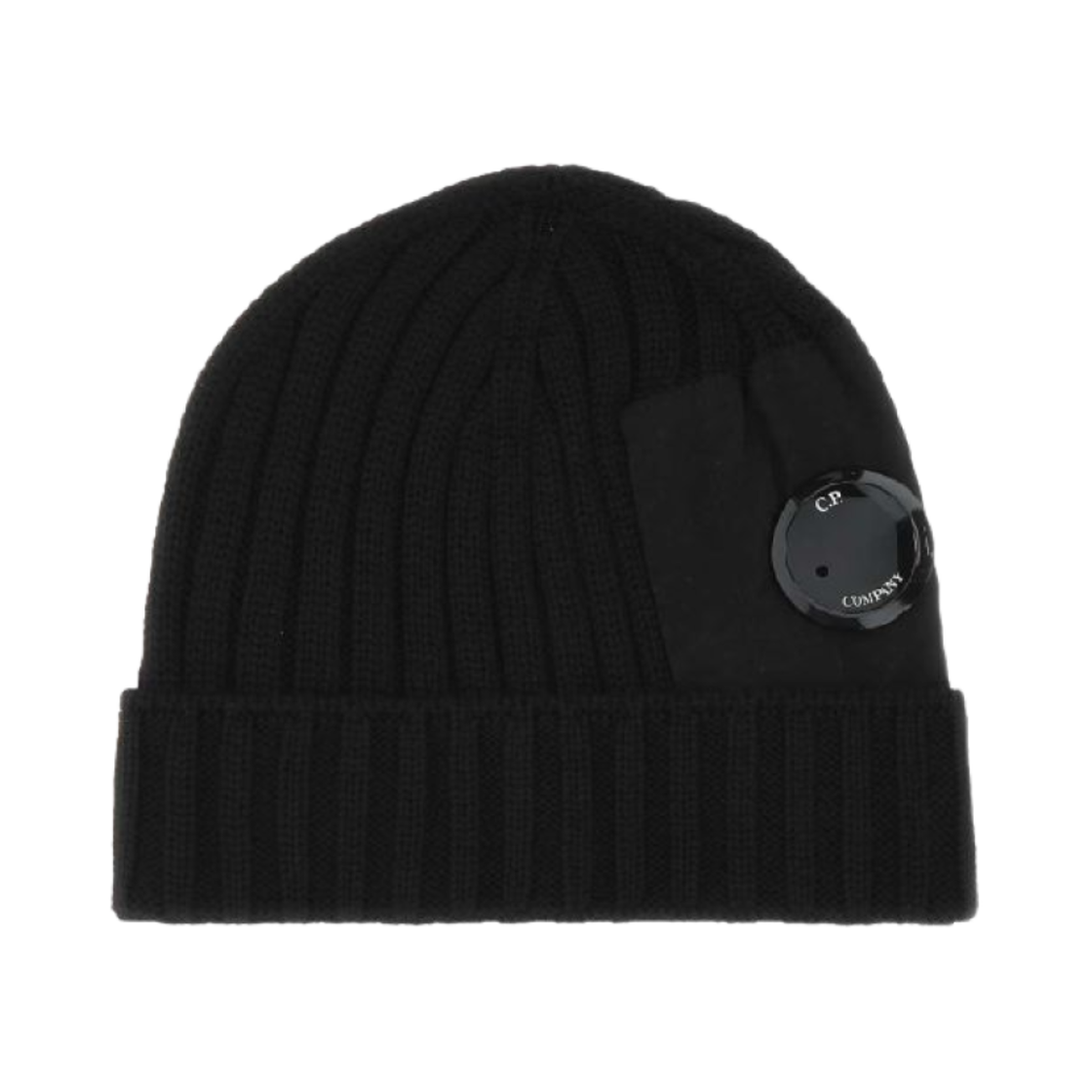 C.P. 컴퍼니 엑스트라 파인 메리노 울 렌즈 비니 블랙 - 22FW(C.P. Company Extra Fine Merino Wool Lens Beanie Black - 22FW) - 1