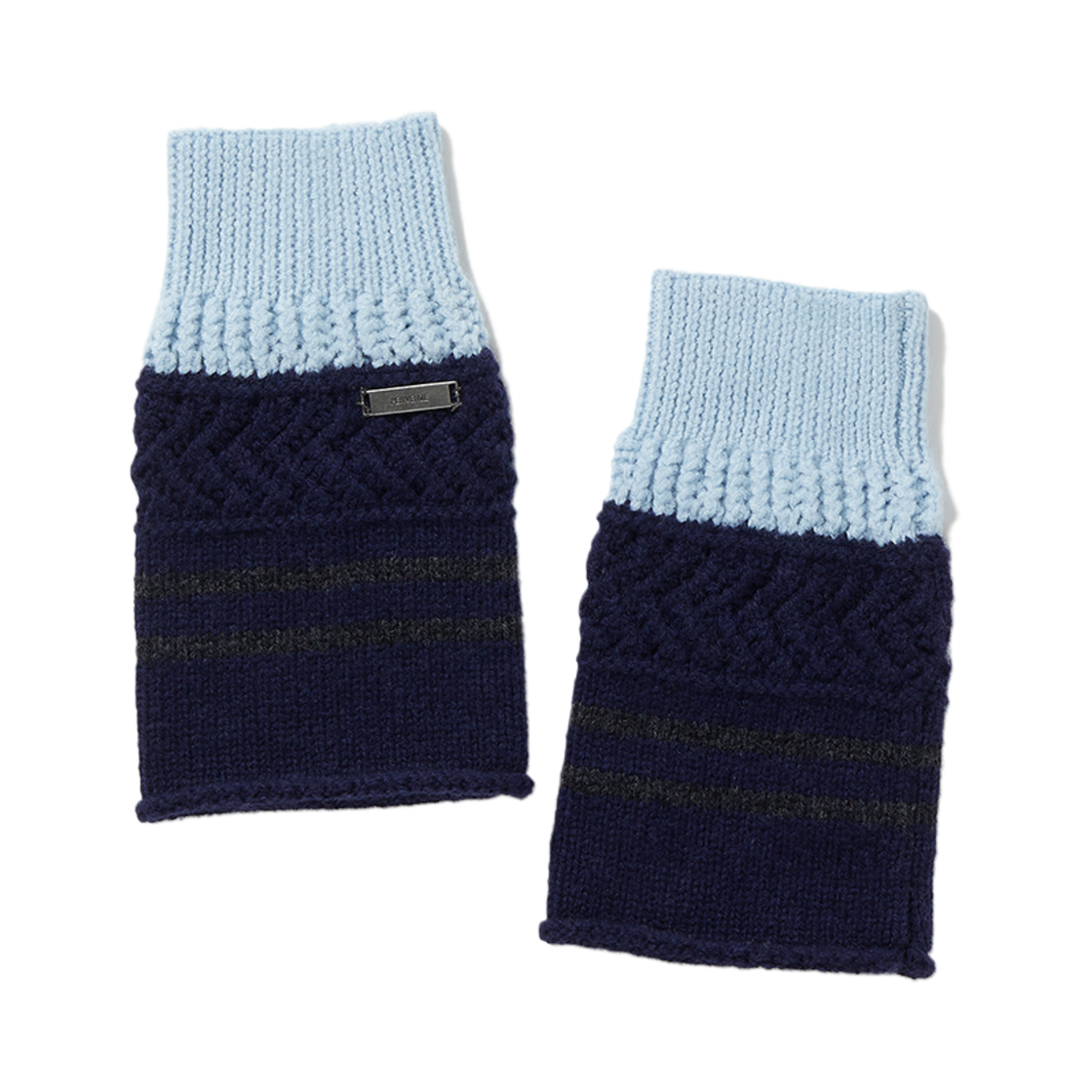 KW4DGV1PZ19NY Perverze Women Striped Knit Sleeve Cuff Navy - 24FW