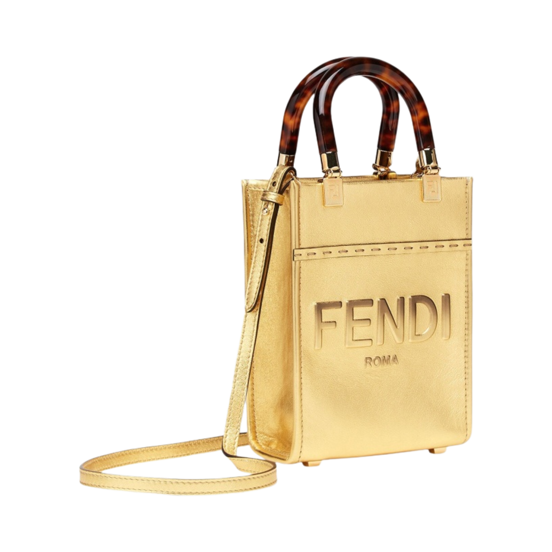 펜디 로마 미니 선샤인 쇼퍼 레더 백 골드(Fendi Roma Mini Sunshine Shopper Leather Bag Gold) - 2