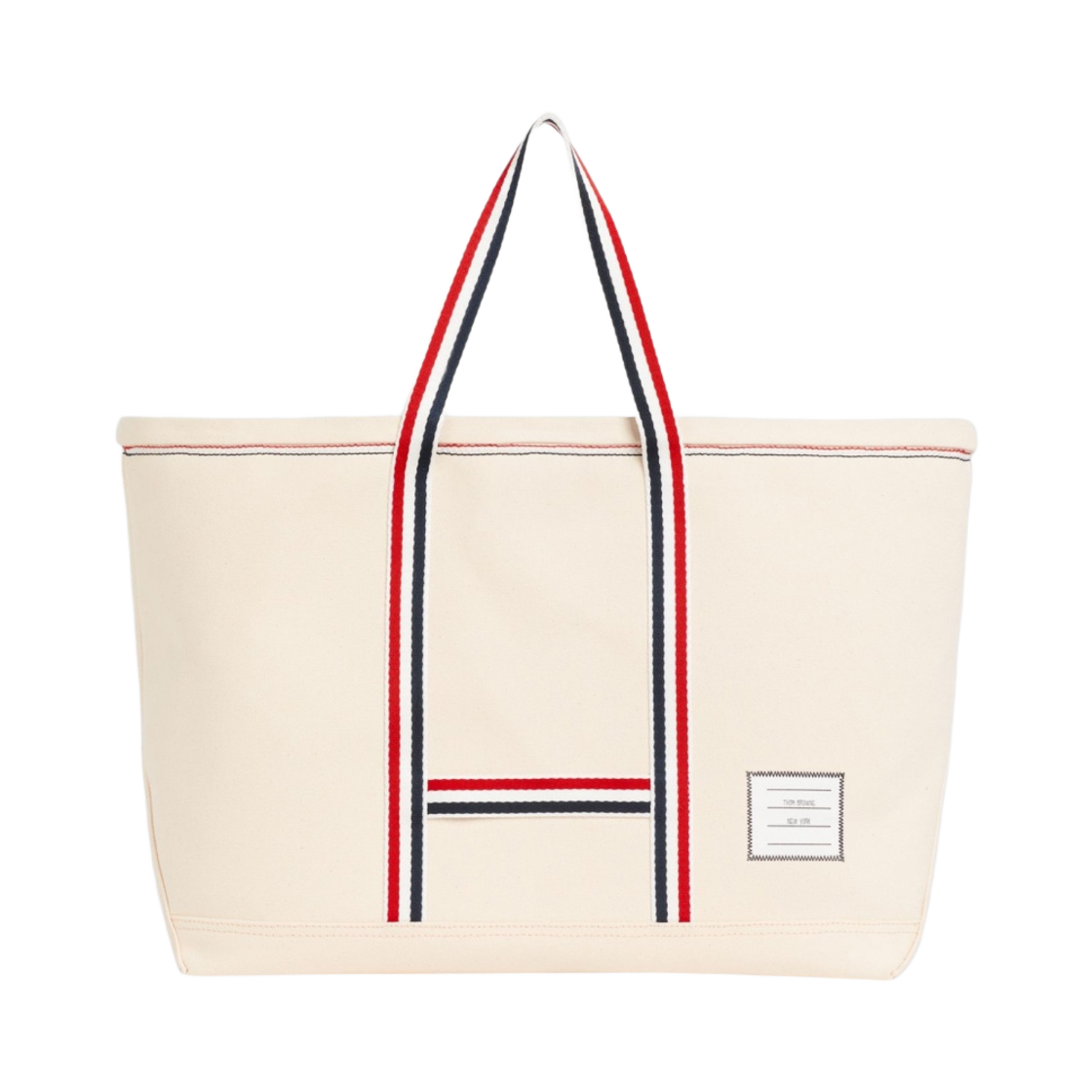 톰브라운 더블 페이스 코튼 캔버스 미디움 툴 토트백 오프 화이트(Thom Browne Double Face Cotton Canvas Medium Tool Tote Bag Off White) - 1