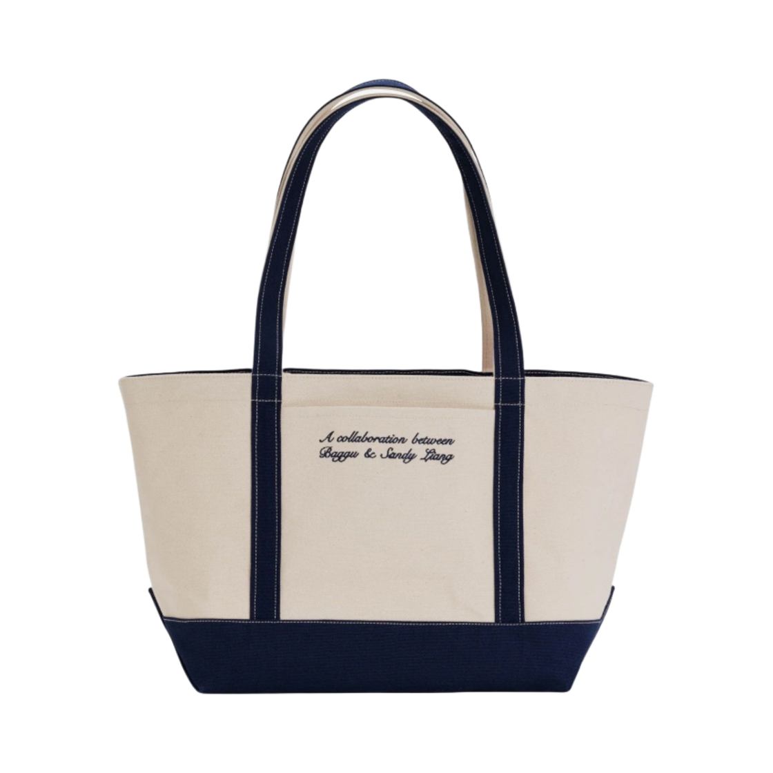 샌디 리앙 x 바쿠 미디움 헤비웨이트 캔버스 토트백 네이비(Sandy Liang x Baggu Medium Heavyweight Canvas Tote Bag Navy)
