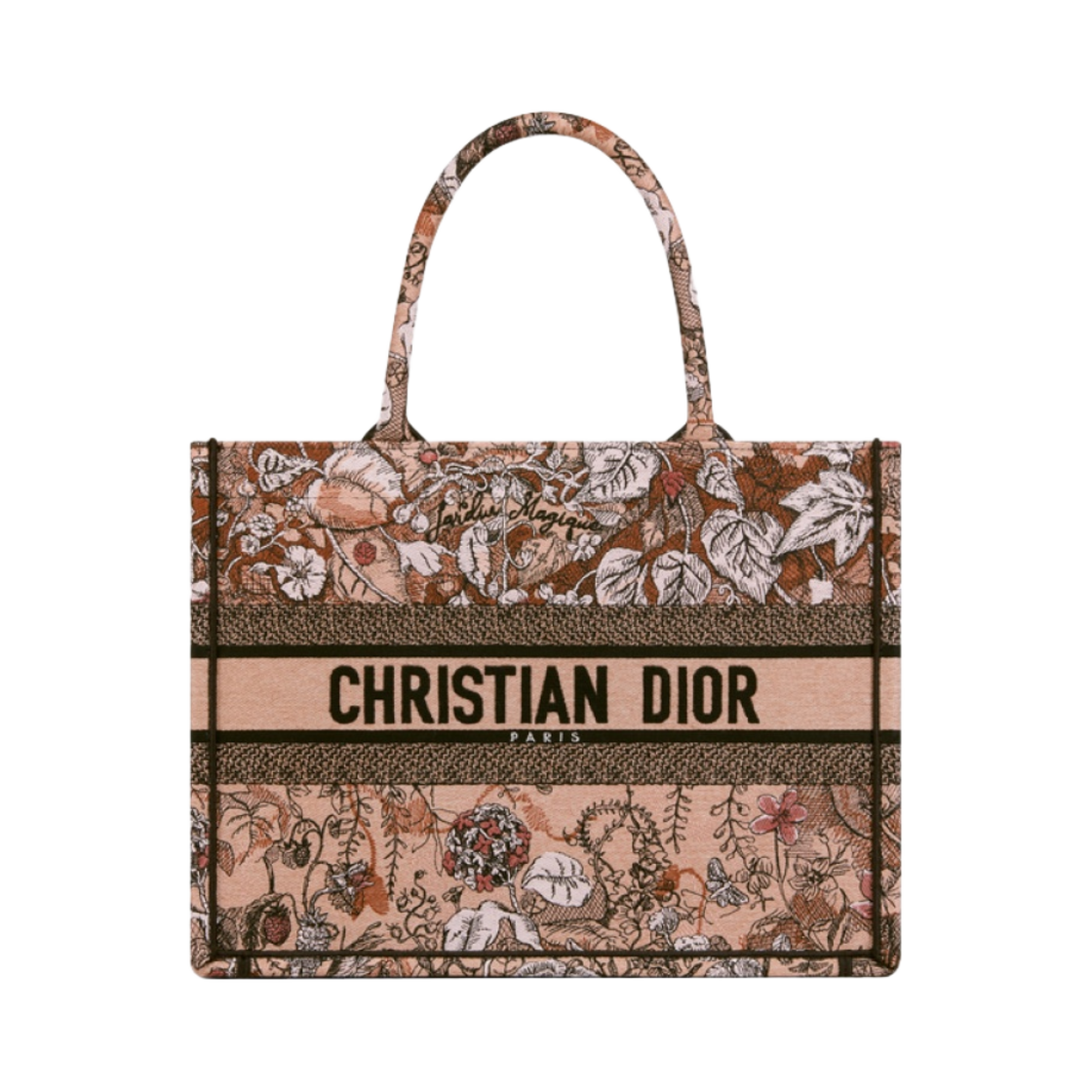 디올 미디움 디올 북 토트백 파우더 핑크 멀티컬러 디올 쟈뎅 매지크 자수(Dior Medium Dior Book Tote Powder Pink Multicolor Dior Jardin Magique Embroidery) - 1
