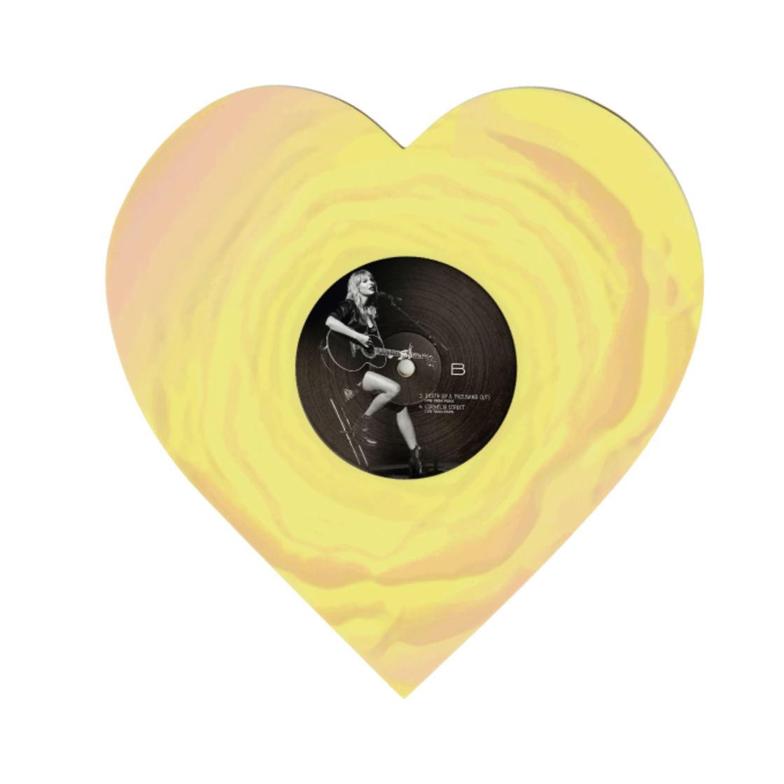 테일러 스위프트 러버 라이브 프롬 파리 하트 쉐입 바이닐 핑크 옐로우 블루 (2LP)(Taylor Swift Lover Live From Paris Heart Shaped Vinyl Pink Yellow Blue (2LP)) - 3