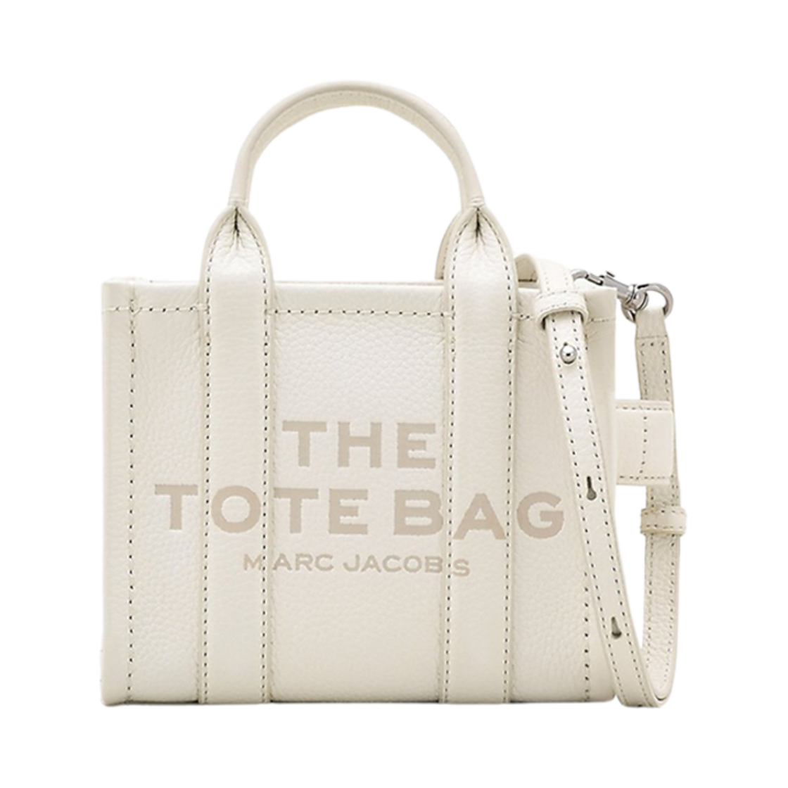 마크 제이콥스 더 레더 미니 토트백 코튼 실버(Marc Jacobs The Leather Mini Tote Bag Cotton Silver)