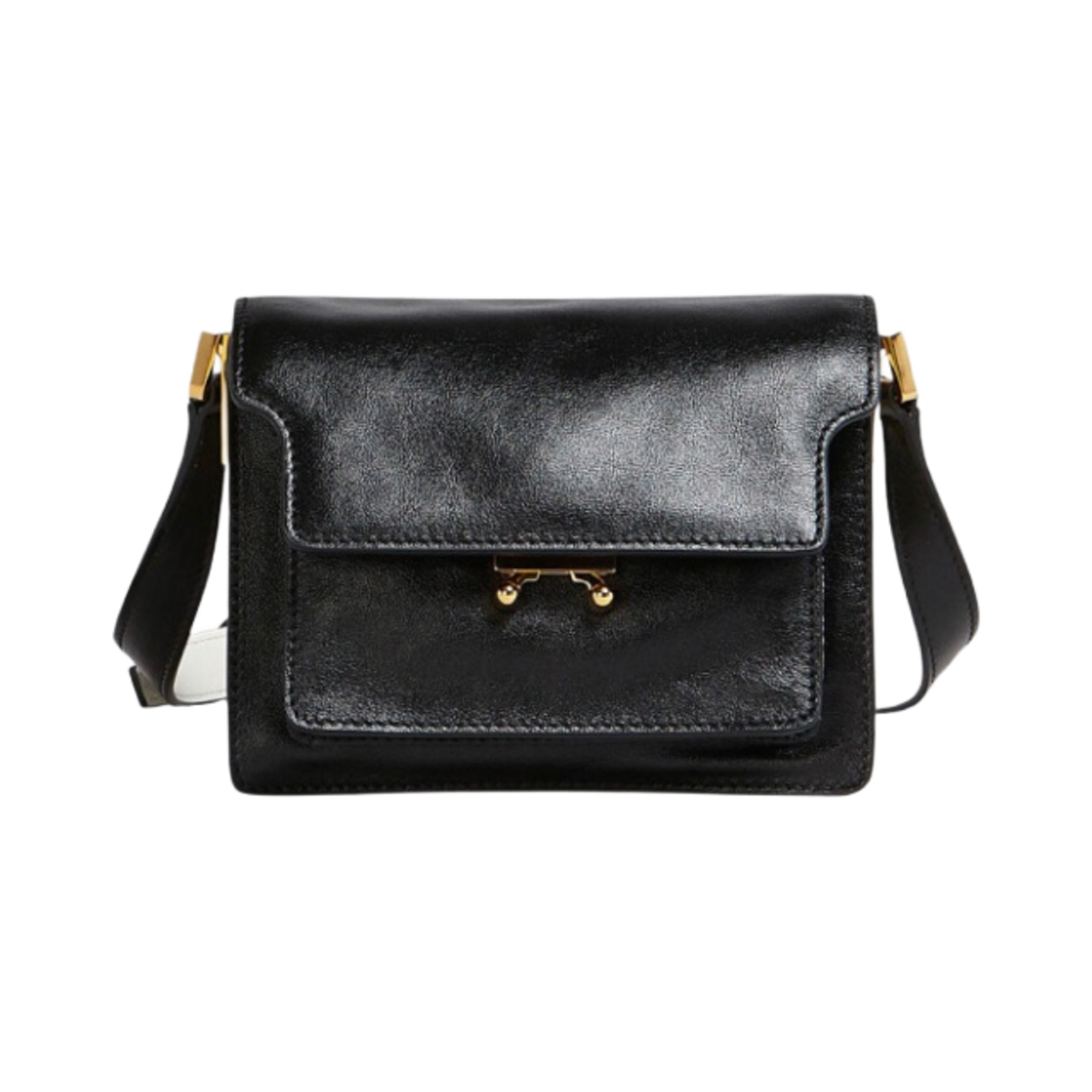 마르니 레더 트렁크 소프트 미니백 블랙 라임스톤(Marni Leather Trunk Soft Mini Bag Black Limestone) - 1