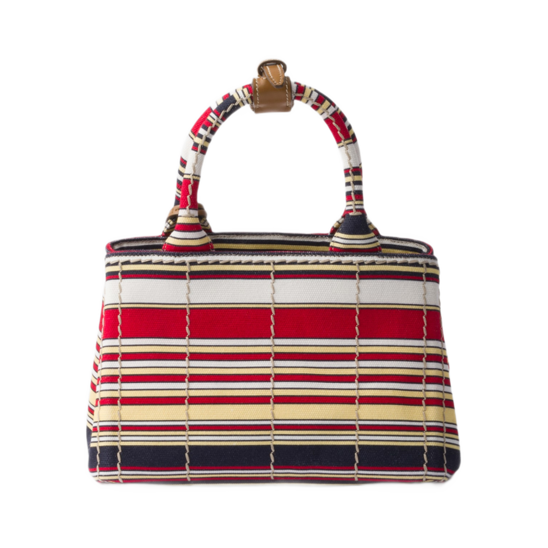 프라다 자르디니에르 스트라이프 코튼 캔버스 미니백 레드 옐로우(Prada Jardiniere Striped Cotton Canvas Mini-Bag Red Yellow) - 2