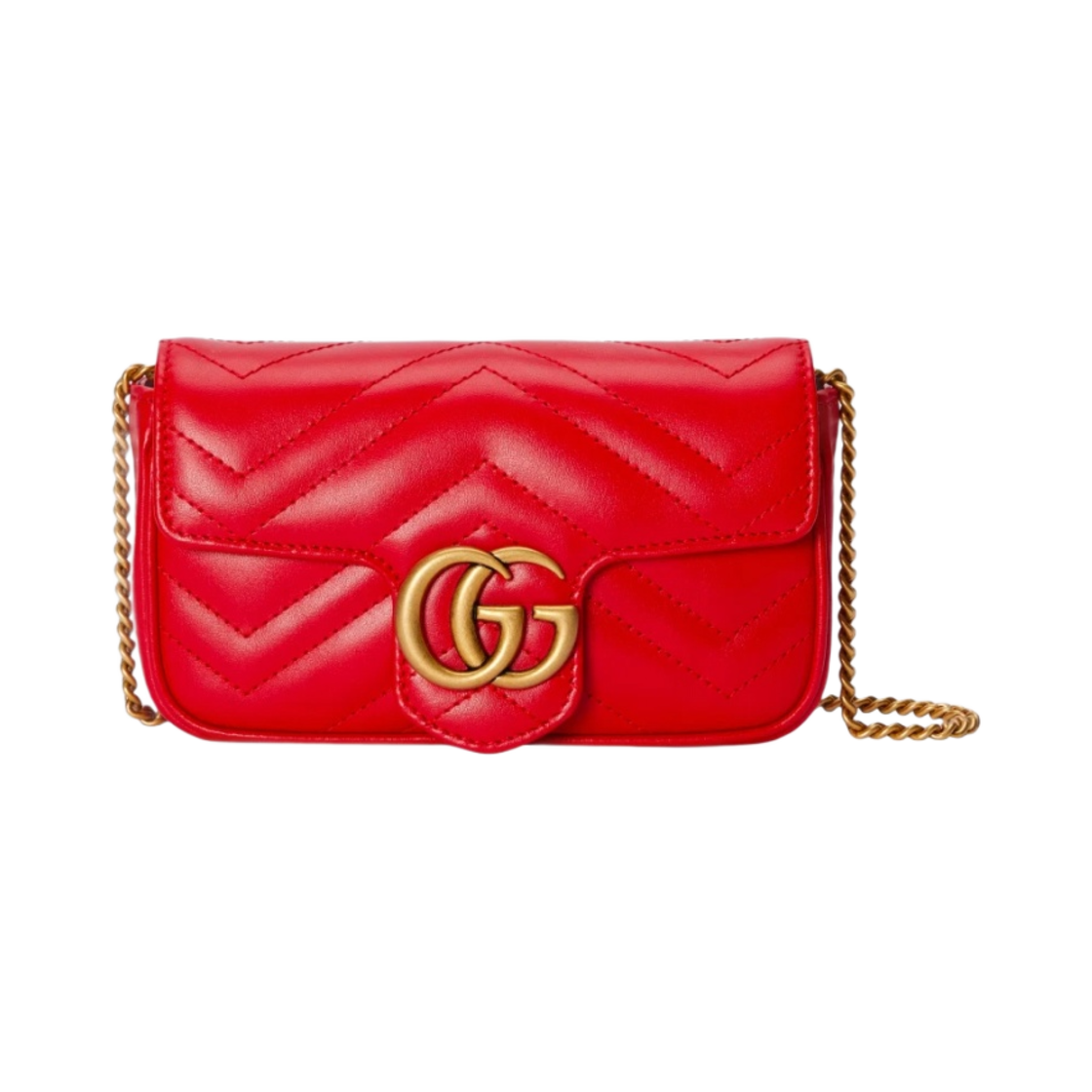 476433-DTDHT-6832 Gucci GG Marmont Matelasse Super Mini Bag Red Leather