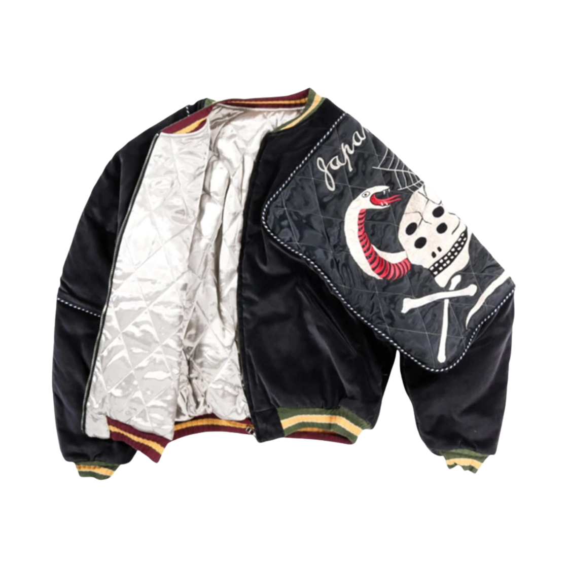 ジャケット・アウター Kapital Sham Rain Skull Snake Bomber JKT KAPITAL - 別珍 シャムボマーJKT(レインスカル&スネイク) - BLUE NEON