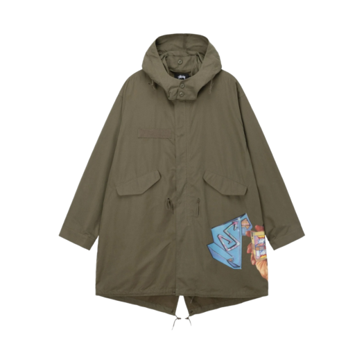 stussy NYCO FISHTAIL PARKA Mサイズ オリーブ STUSSY -NYCO FISHTAIL PARKA Coat Unlined Men's Size Large
