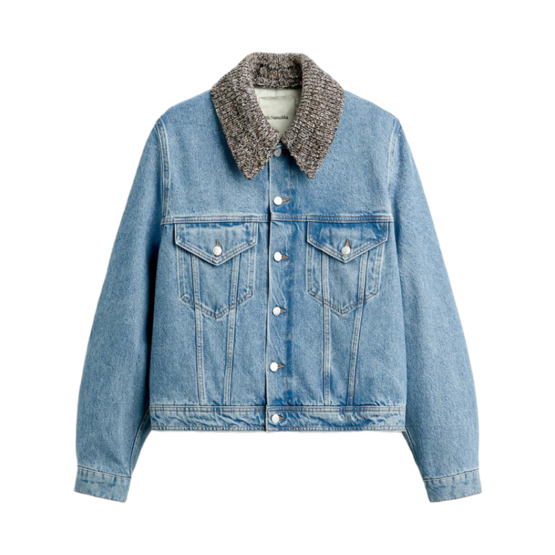 【新品試着のみ】ナヌーシュカ x ZARA ステッチカラー デニムジャケット M 자라 x 나누시카 데님 자켓 닷 칼라 블루 | Zara | KREAM