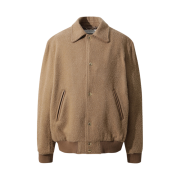 Iro Piping Leather Varsity Jacket Beige