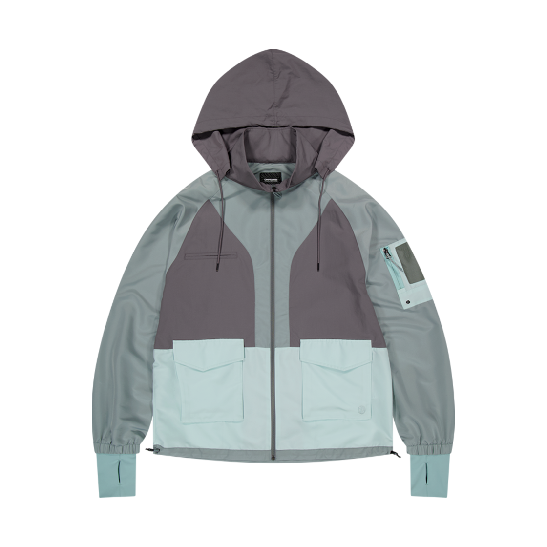 오프그리드 오디세이 컬러블럭 후드 자켓 카키(OFFGRID Odyssey Color Block Hooded Jacket Khaki)