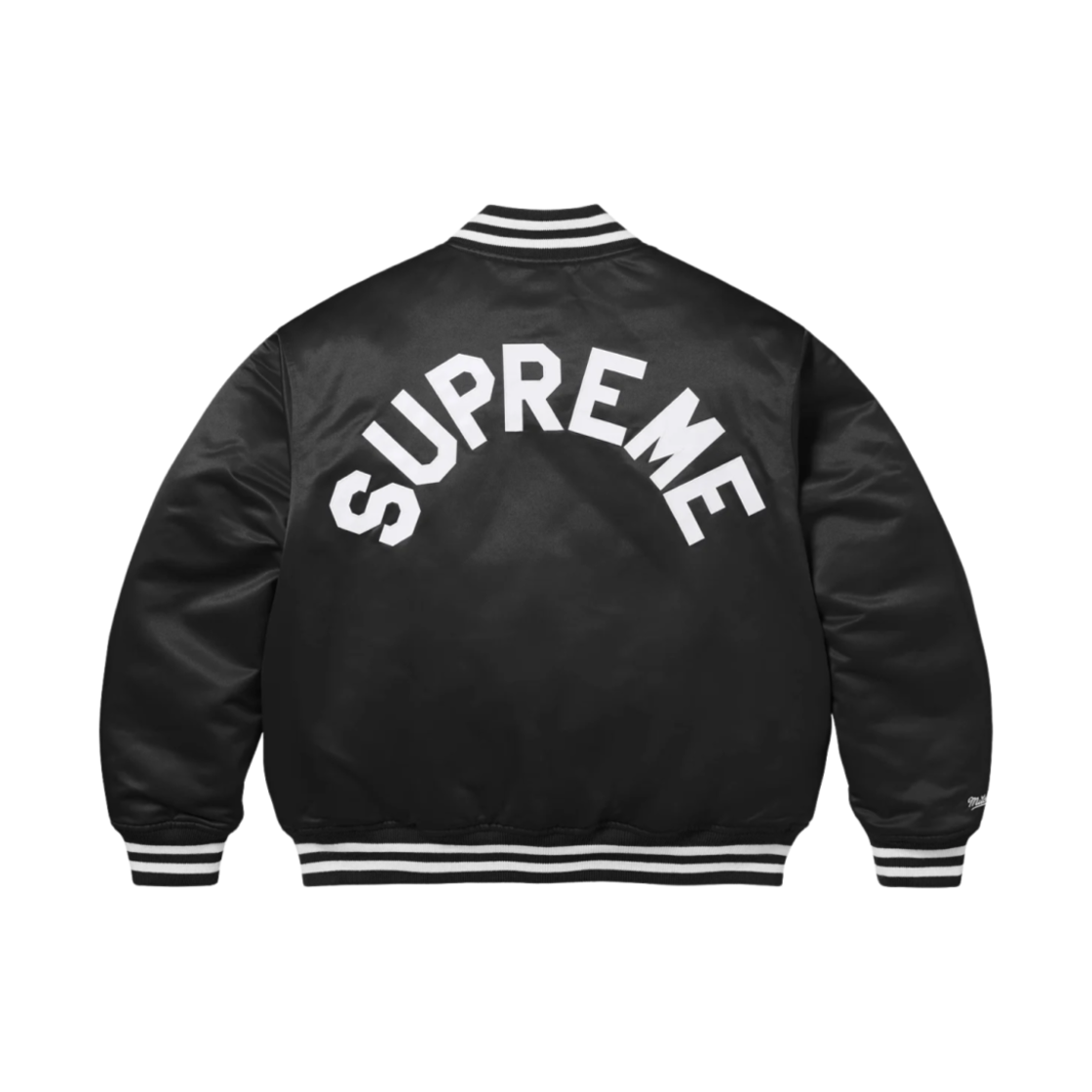 슈프림 미첼 & 네스 사틴 바시티 자켓 블랙 - 24FW(Supreme Mitchell & Ness Satin Varsity Jacket Black - 24FW)