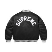 Supreme Mitchell & Ness Satin Varsity Jacket Black - 24FW