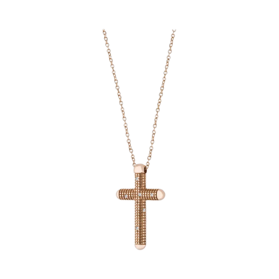 다미아니 메트로폴리탄 다이아몬드 크로스 네클리스 핑크 골드(Damiani Metropolitan Diamond Cross Necklace Pink Gold)