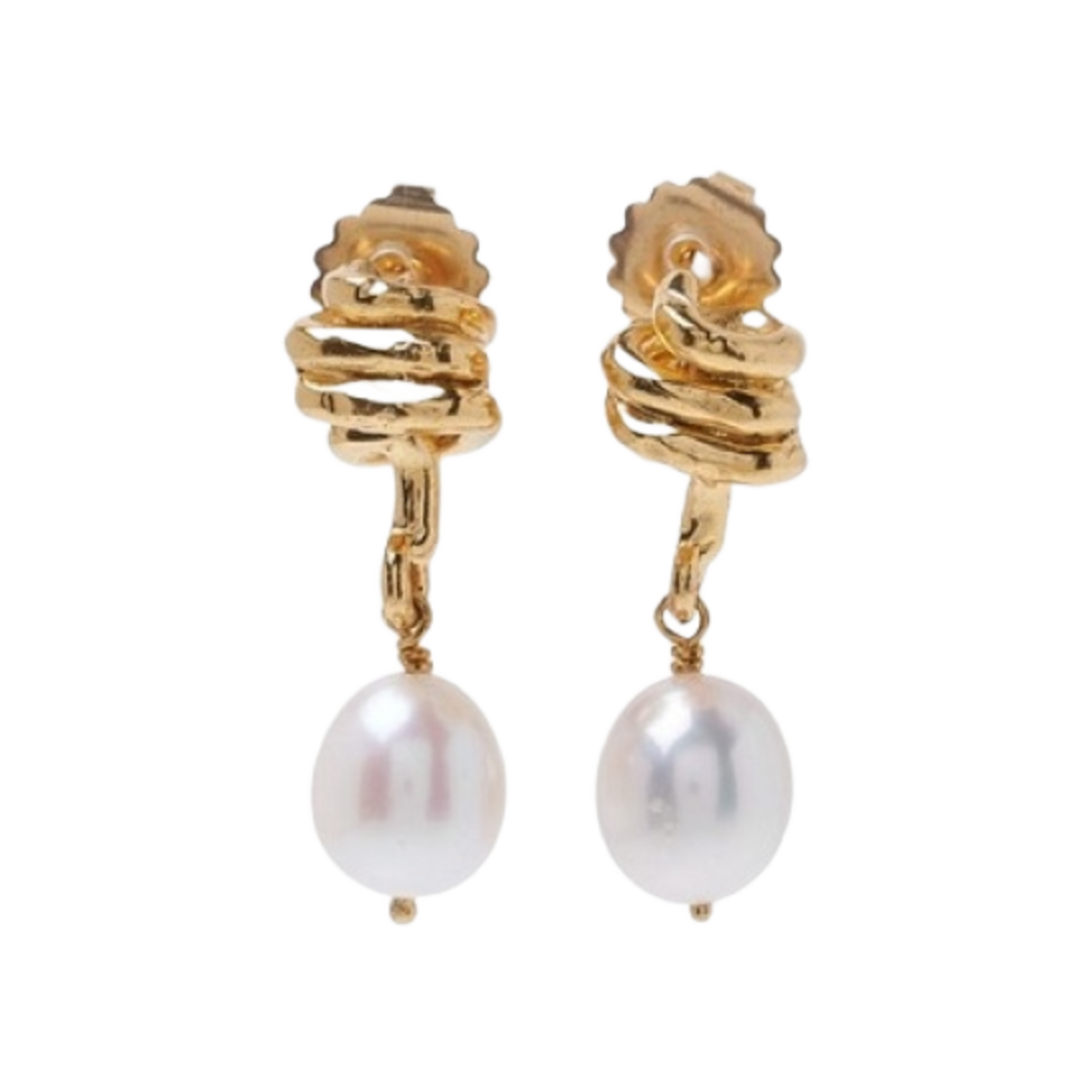 FJ5518ABRZ Alighieri The Celestial Raindrop Pearl Earrings Gold Plated
