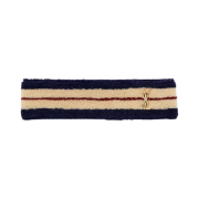 Saint Laurent Headband in Terrycloth Off White Blue