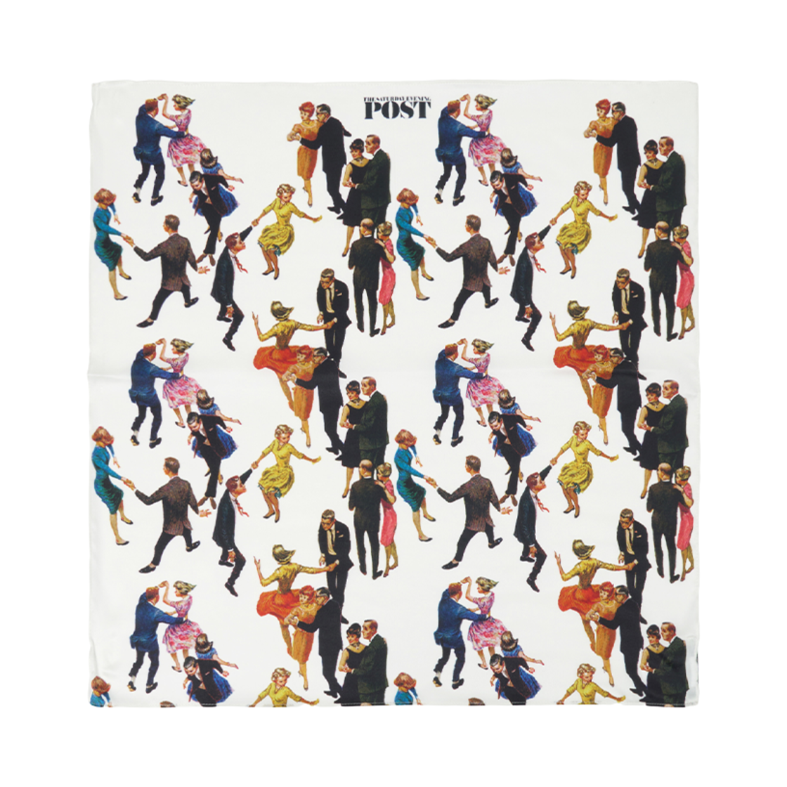 SFX3SF201AWH The Saturday Evening Post Festa Silk Scarf_White