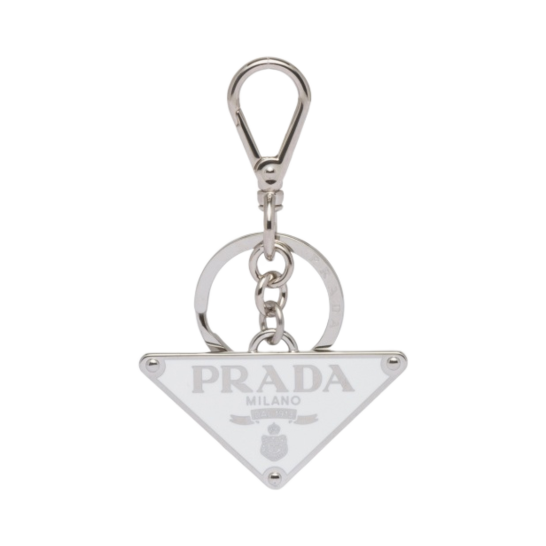 프라다 메탈 키체인 스틸 화이트(Prada Metal Keychain Steel White) - 1