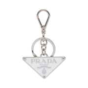 Prada Metal Keychain Steel White