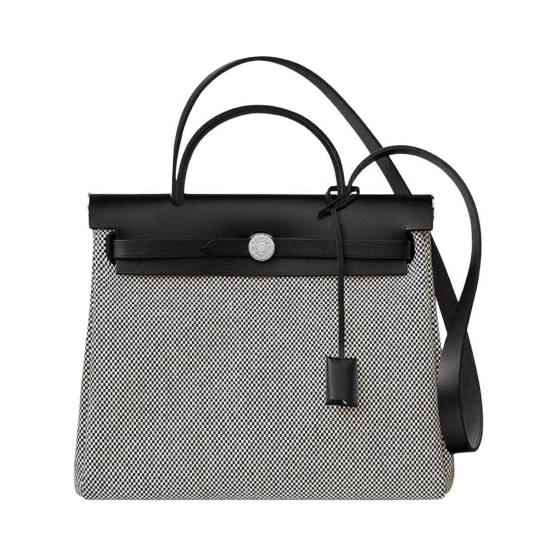 에르메스 에르백 집 31 백 르투르네 바이킹 캔버스 & 팔라듐 하드웨어 에크류 누아(Hermes Herbag Zip 31 Bag Retourne Viking Canvas & Palladium Ecru Noir)