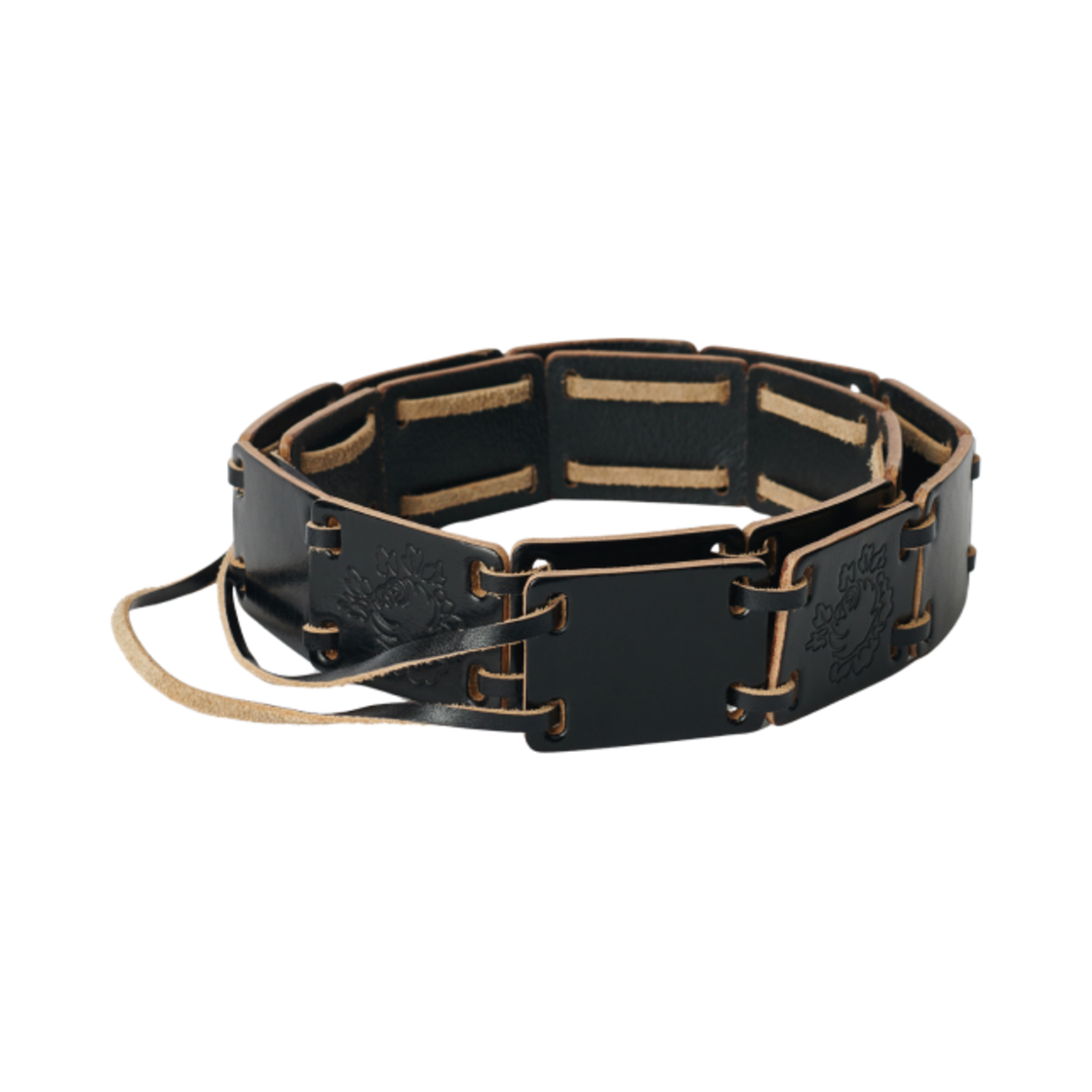 (W) 아워레가시 블랙 브라이들 레더 블록 벨트((W) Our Legacy Black Bridle Leather Block Belt)
