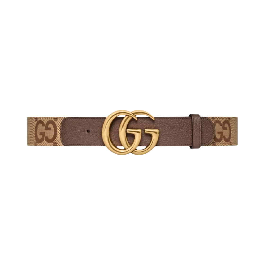 400593-UQLAC-2572 Gucci GG Marmont Jumbo GG Wide Belt Camel Ebony GG Canvas