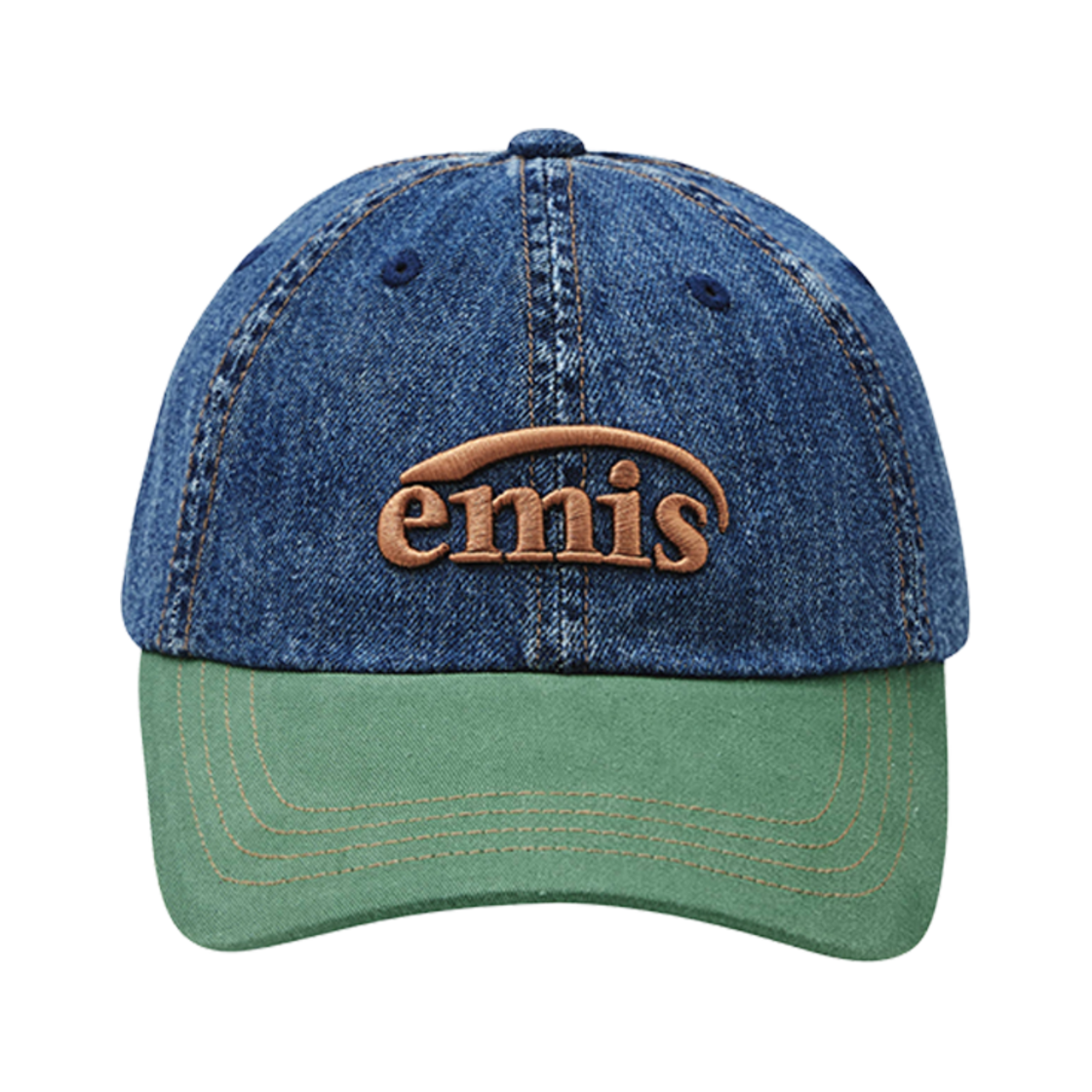 이미스 워시드 데님 볼캡 블루 그린(Emis Washed Denim Ball Cap Blue Green) - 2