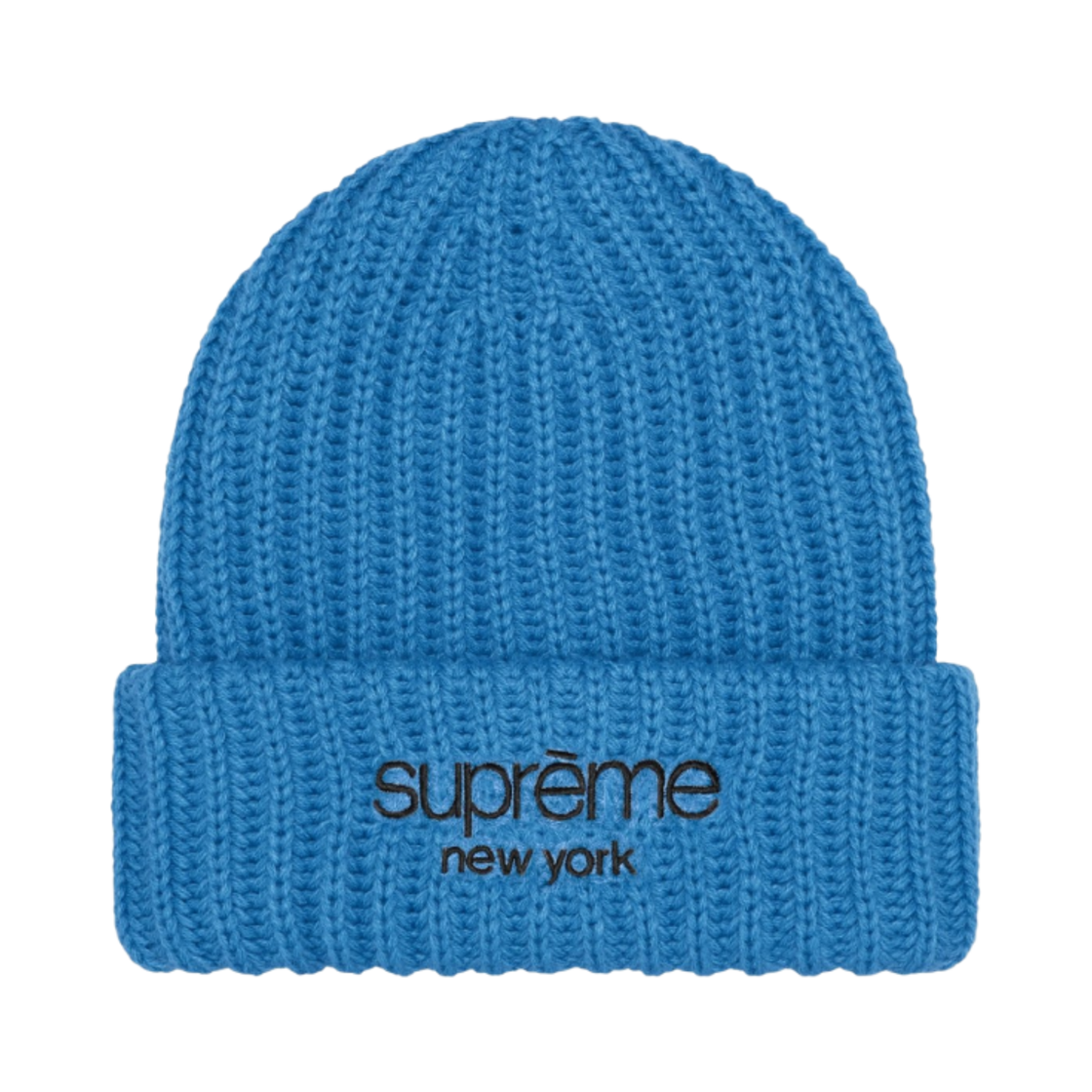 슈프림 클래식 로고 청키 립드 비니 블루 - 24FW(Supreme Classic Logo Chunky Ribbed Beanie Blue - 24FW) - 1