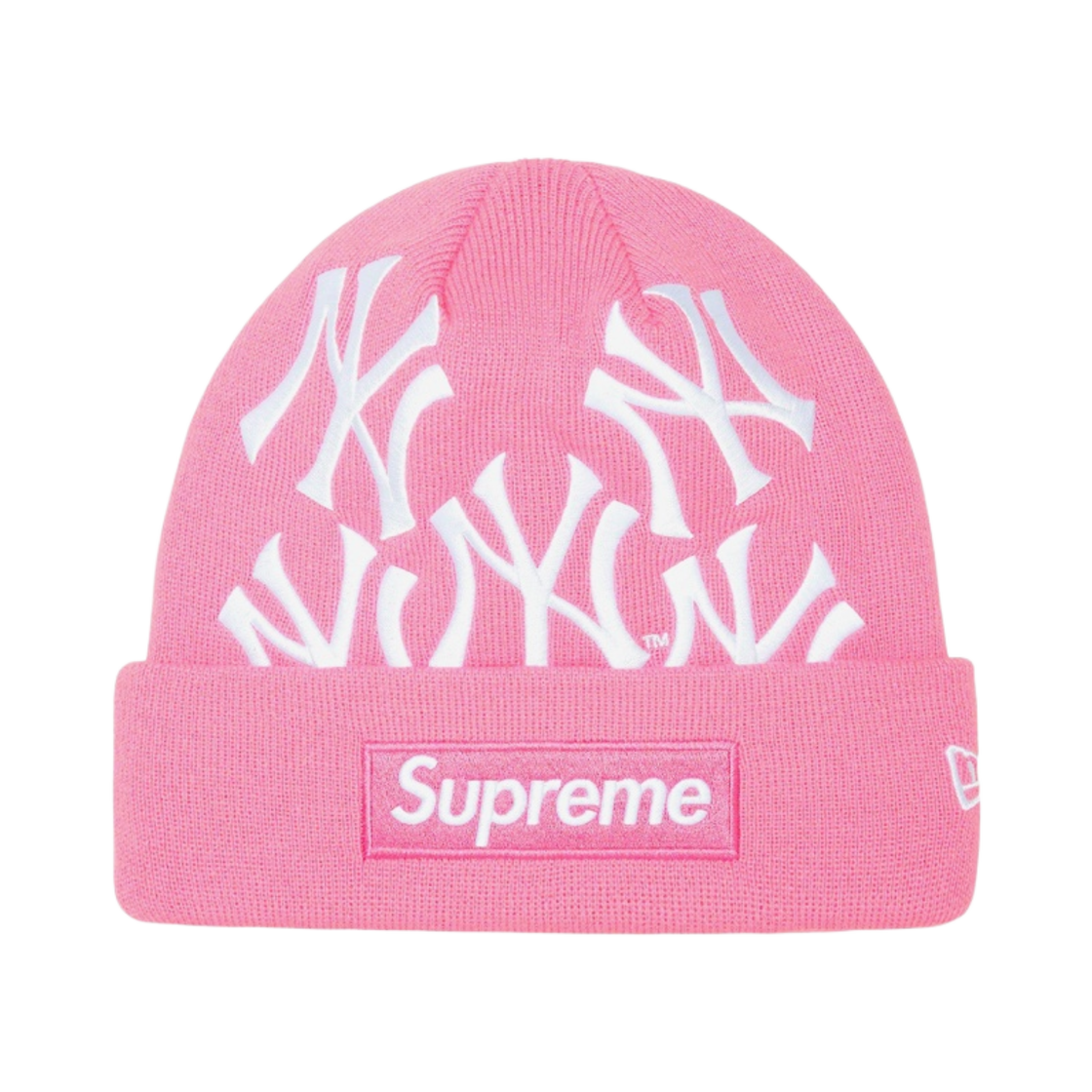 슈프림 x 뉴욕 양키스 뉴에라 박스로고 비니 핑크 - 21FW(Supreme x New York Yankees New Era Box Logo Beanie Pink - 21FW)