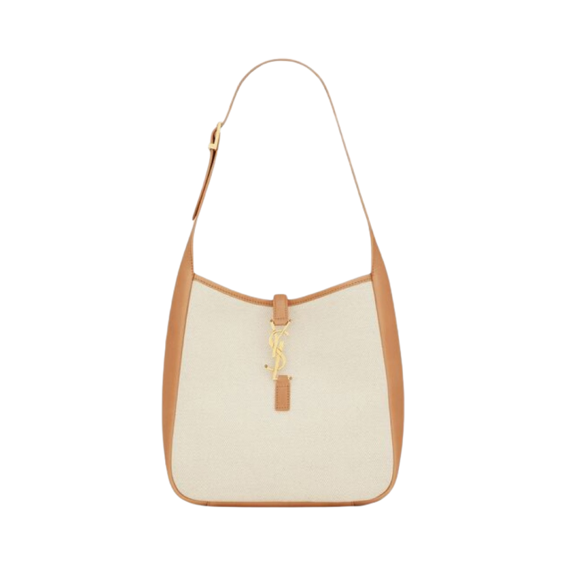 생로랑 스몰 르 5 아 7 서플 캔버스 앤 스무스 레더 그레지 브라운 골드(Saint Laurent Small Le 5 A 7 Supple in Canvas and Smooth Leather Grege Brown Gold) - 1