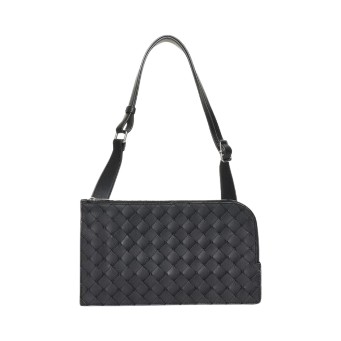 755569V1EC38803 Bottega Veneta Intrecciato Leather Belt Bag Black