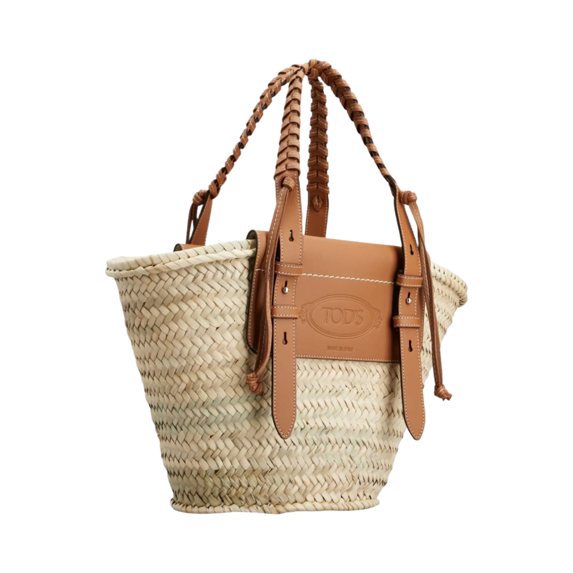 토즈 스트로우 레더 쇼핑백 미디움 브라운(Tod's Shopping Bag in Straw and Leather Medium Brown) - 2