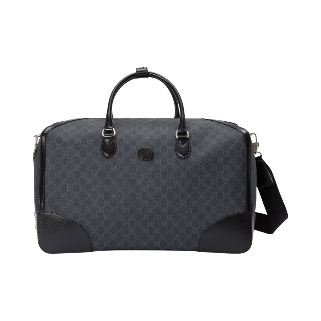 구찌 라지 더플백 인터로킹 G 블랙 GG 슈프림(Gucci Large Duffle Bag with Interlocking G Black GG Supreme) - 1