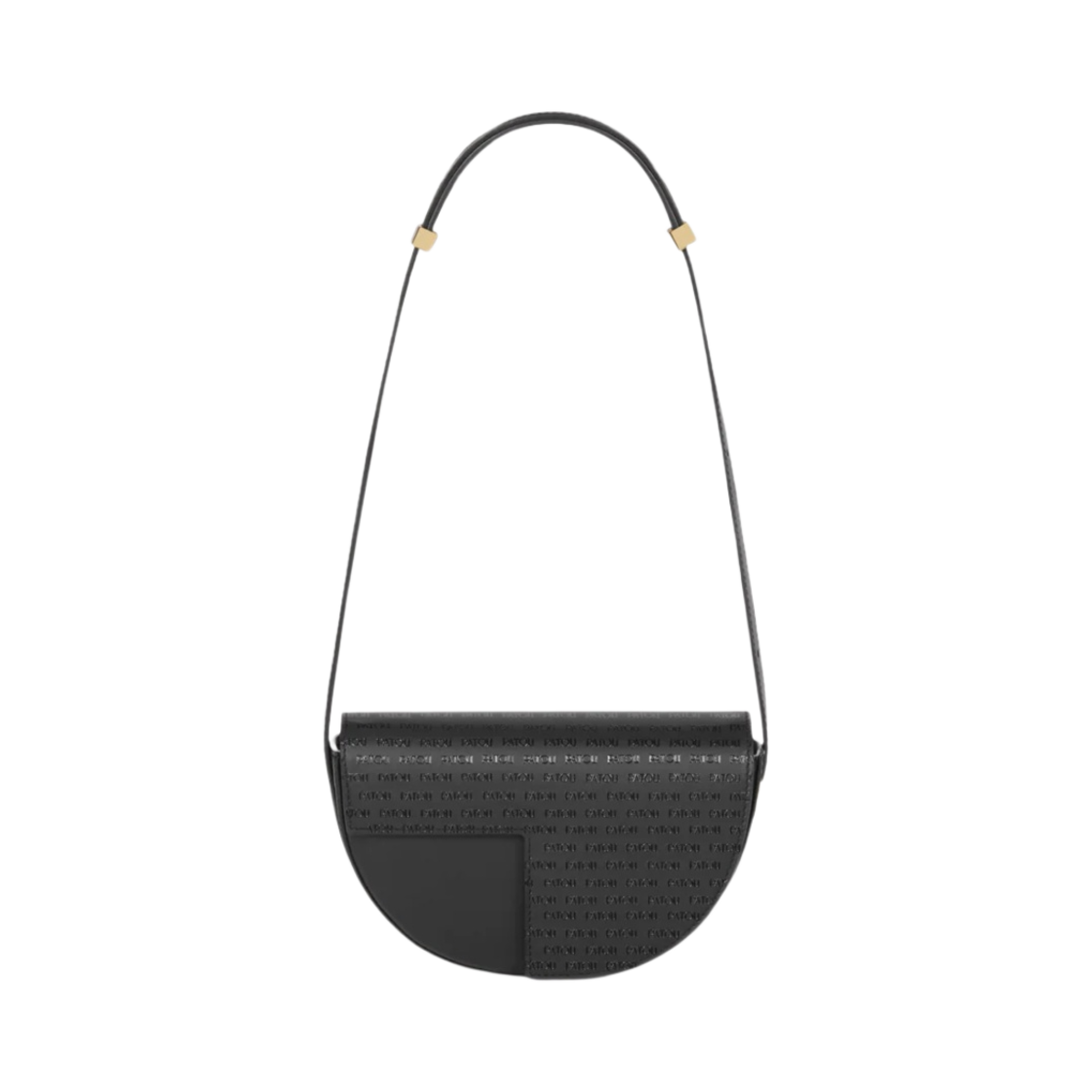 파투 르 쁘띠 파투 백 레더 블랙 글로시 블랙(Patou Le Petit Patou Bag Logo Bag In Leather Black Glossy Black)