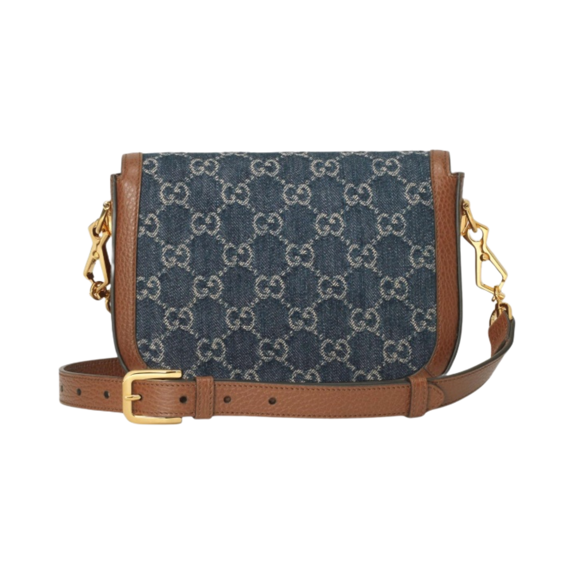 구찌 홀스빗 1955 미니백 블루 아이보리 GG 데님(Gucci Horsebit 1955 Mini Bag Blue Ivory GG denim) - 3