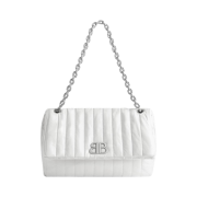 Balenciaga Monaco Medium Chain Bag Quilted Off White