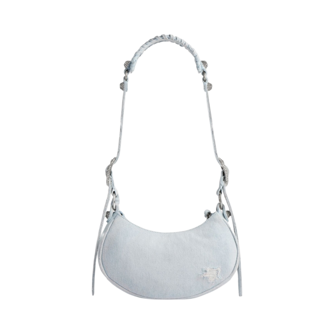 발렌시아가 르 카골 XS 숄더백 데님 라인스톤 라이트 블루(Balenciaga Le Cagole XS Shoulder Bag Denim with Rhinestones Light Blue) - 3
