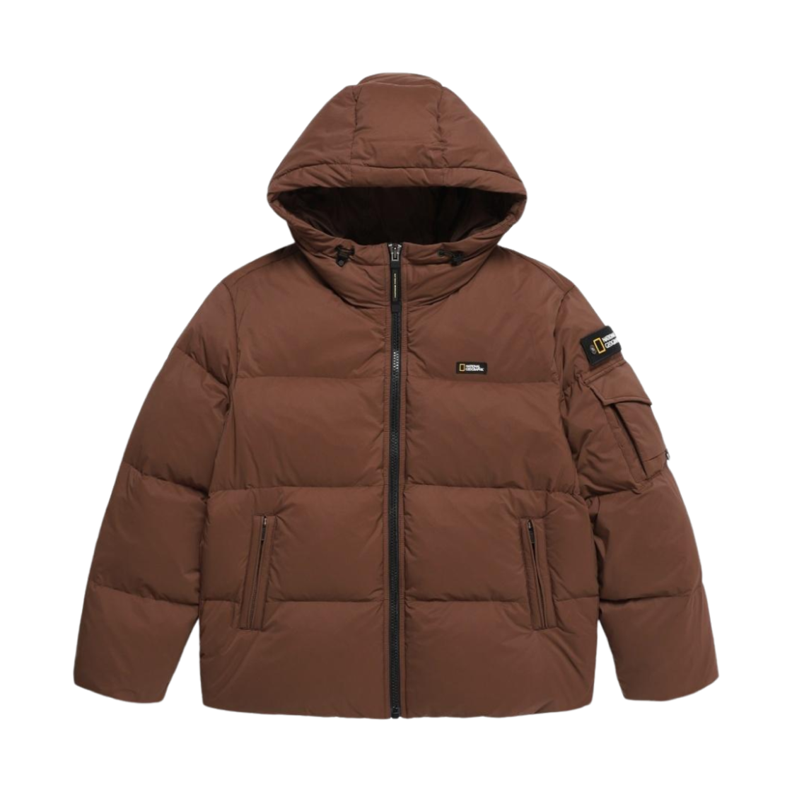N244UDW820 National Geographic Golden Mole Short Length Goose Hood Down Jumper Brick