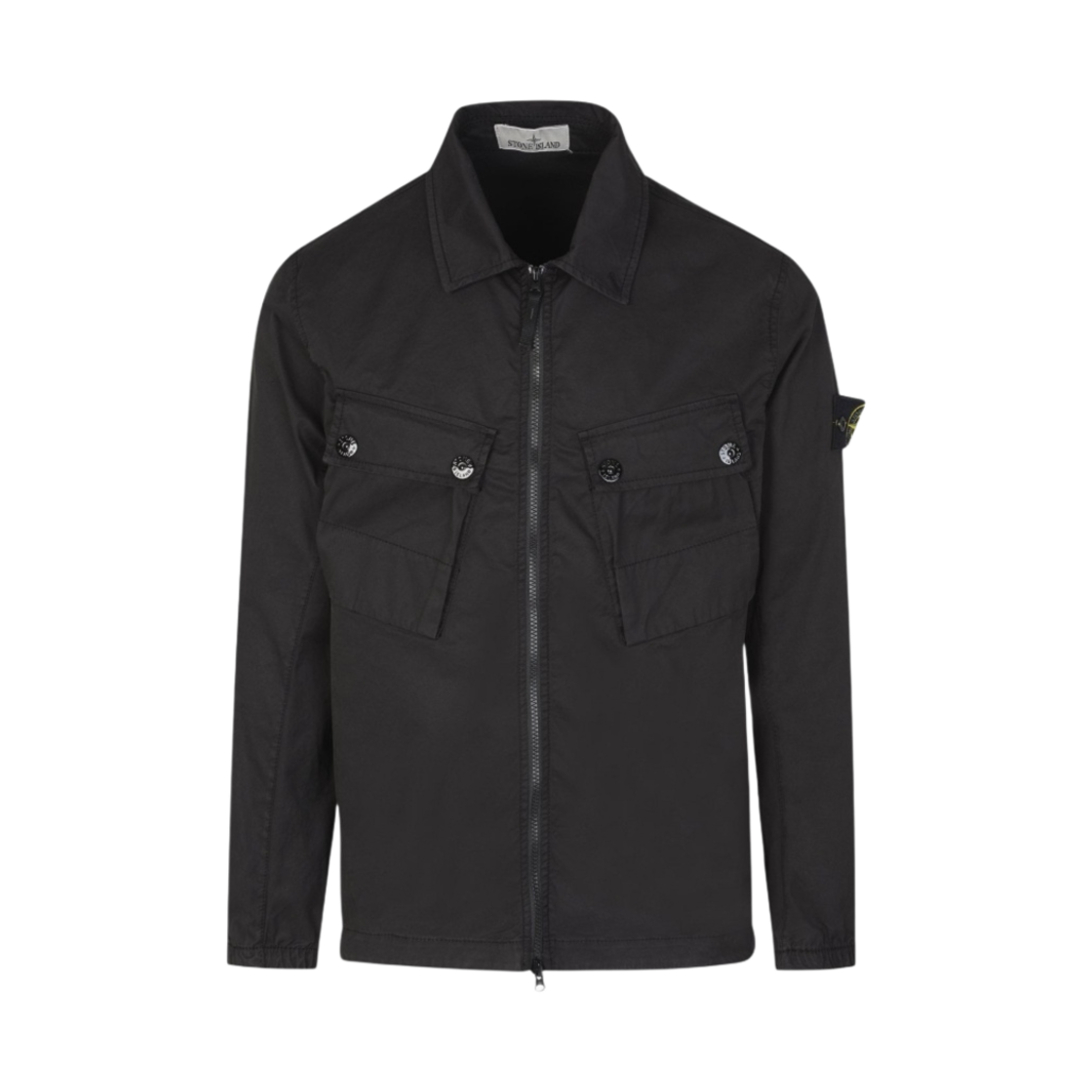 스톤 아일랜드 10910 스트레치 코튼 개버딘 가먼트 다이드 오버셔츠 블랙 - 22FW(Stone Island 10910 Stretch Cotton Gabardine Garment Dyed Overshirt Black - 22FW) - 1